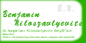 benjamin miloszavlyevits business card